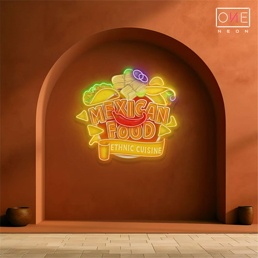 Enseigne lumineuse LED néon Œuvre d'art cuisine mexicaine