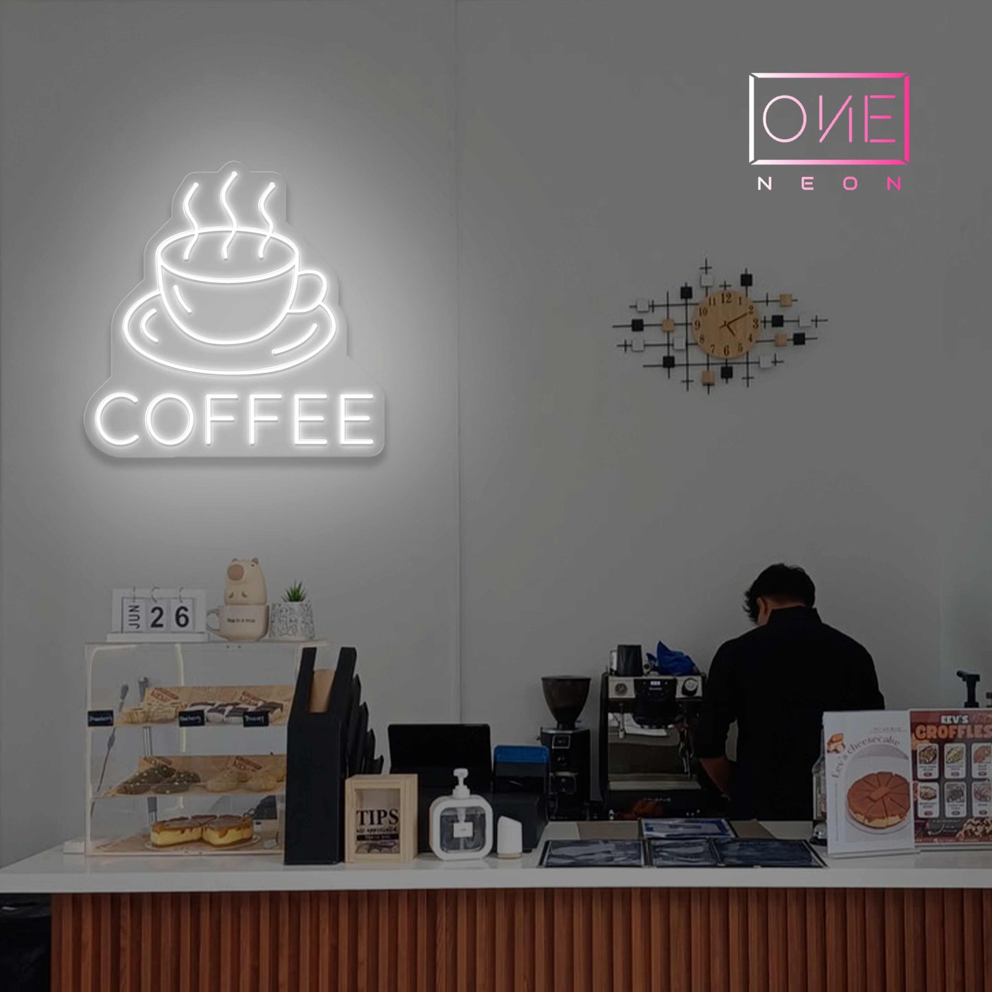Enseigne Néon LED "Café Chaud"